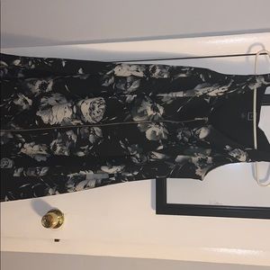 Floral Zip up Black Dress